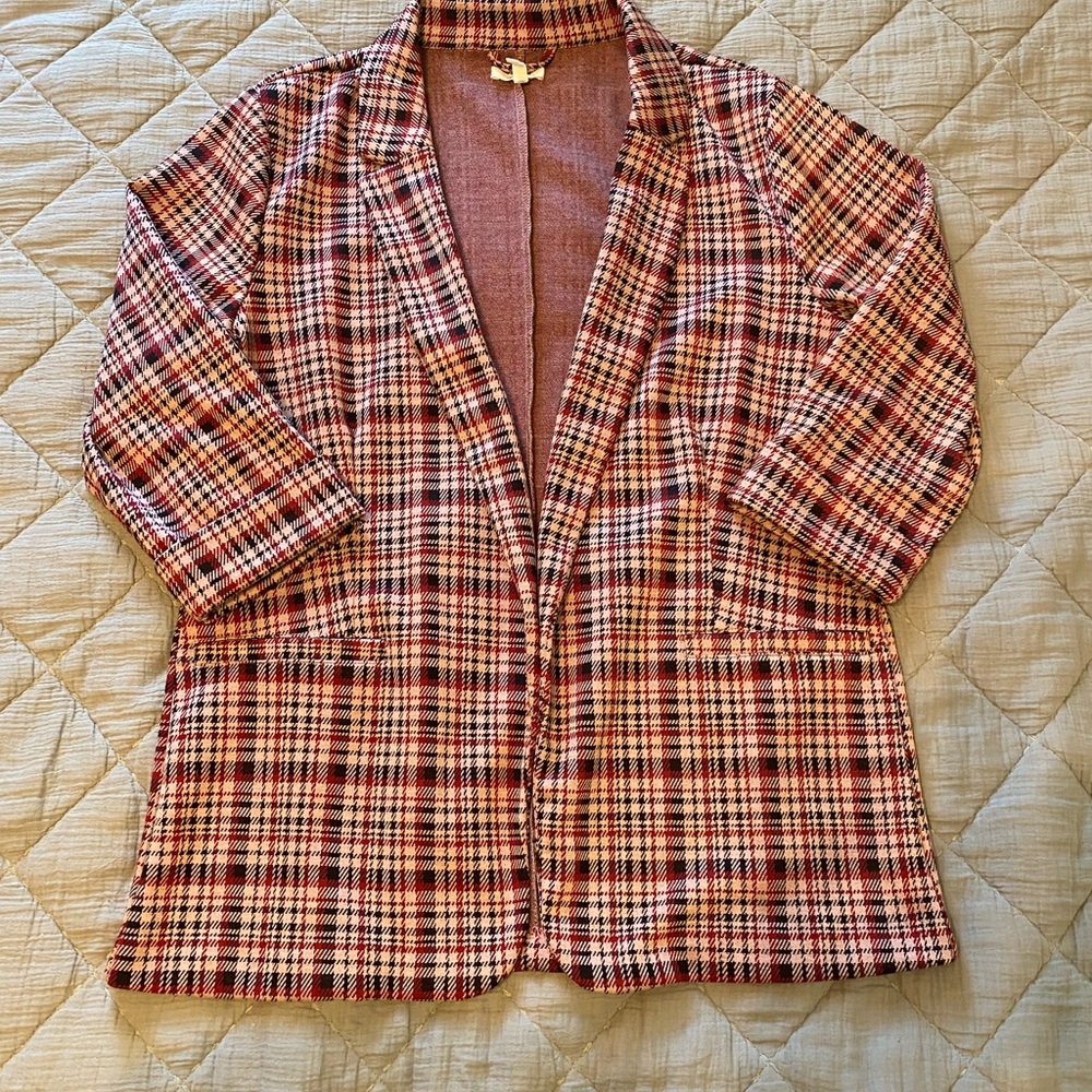 Maurice’s Plaid Women's Blazer Red and Black